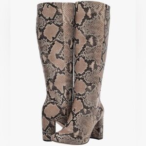 The Drop Bayonne Tall Tan Faux Snakeskin Knee-High Boots